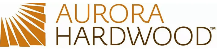 Aurora hardwood logo on a white background.