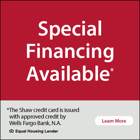 Special financing available for credit card.