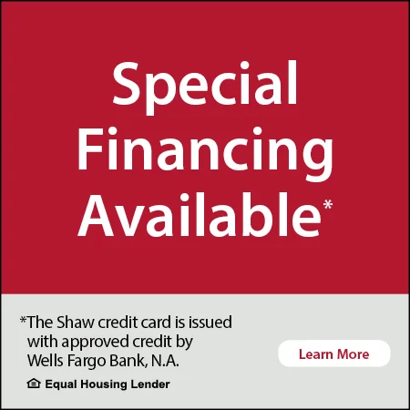 Special financing available for credit card.