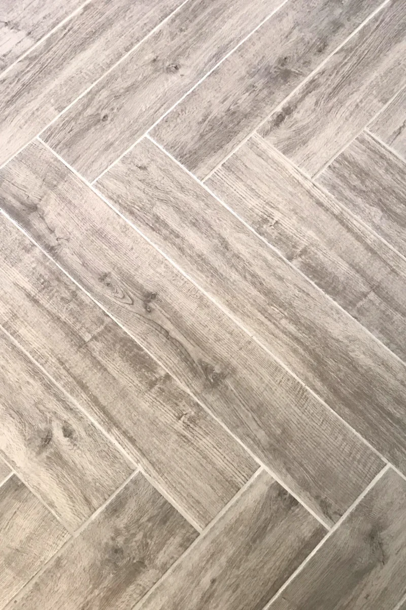 A close up view of a tiled flooring installed by a Buckhead Flooring Company.